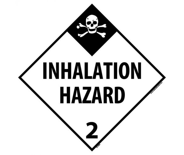 Placard Inhalation Hazard 2 10 3/4X10 3/4 Rigid Plastic