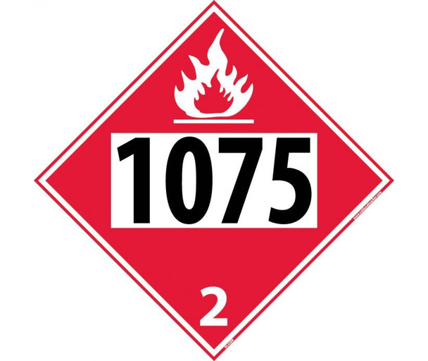 Placard Four Digit 1075 10 3/4X10 3/4 Rigid Plastic