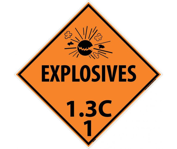 Placard Explosives 1.3C 1 10 3/4X10 3/4 Ps Vinyl