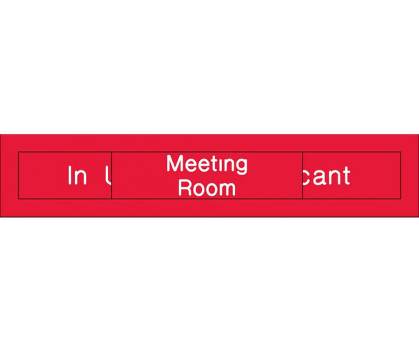 Engraved  Meeting Room In Use/Vacant  2X10 Red  2Ply Plastic