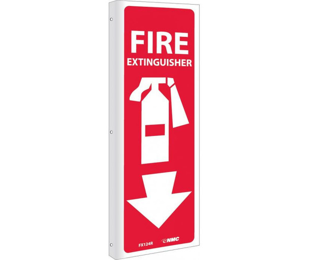 Fire Extinguisher (Vertical) (Dbl Faced Flanged) 12X4 Rigid Plastic