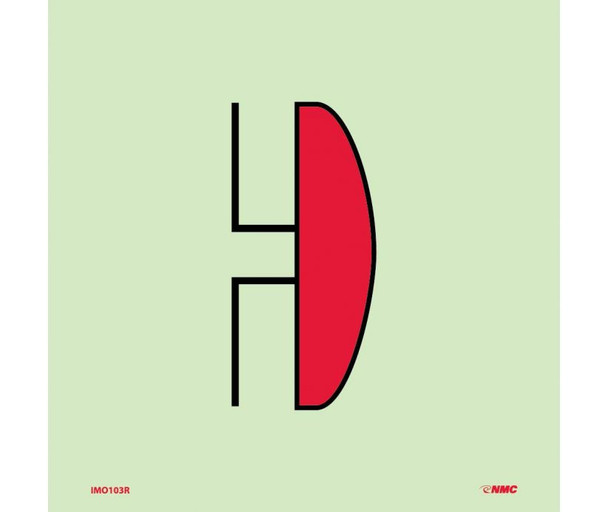 Imo Symbol Fire Alarm Bell 6X6 Glow Rigid Laminated