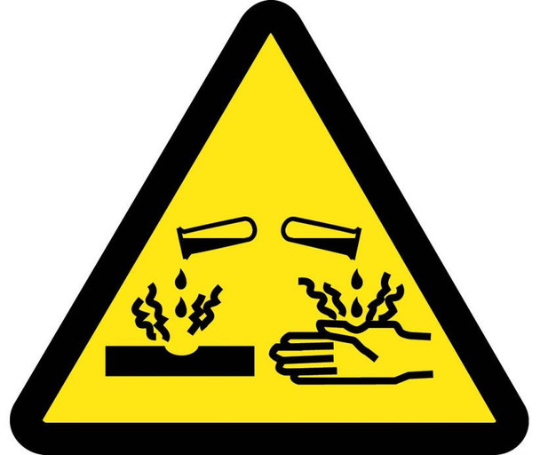 Label Graphic For Corrosive / Acid Hazard 4In Dia Ps Vinyl