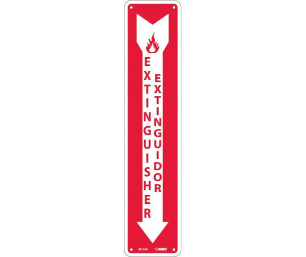 Fire Extinguisher Bilingual 18X4 Rigid Plastic