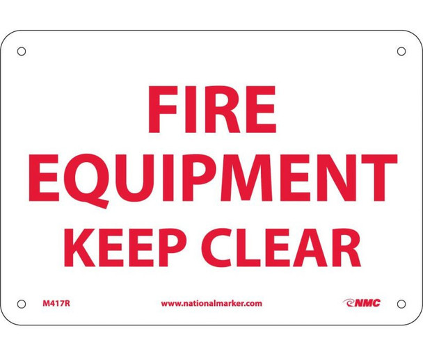 Fire Equipment Keep Clear 7X10 Rigid Plastic
