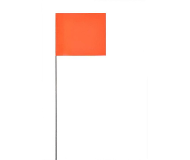 Marking Flags Orange Glo 4"X5" 21" Wire Staff 1000/Cs