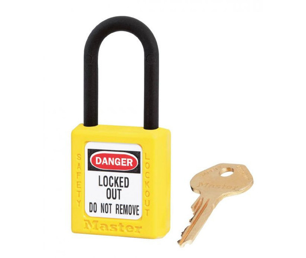 Padlock Dielectric Yellow 1 1/2"W 1 3/4"H Body 1 1/2" Shackle Clearance