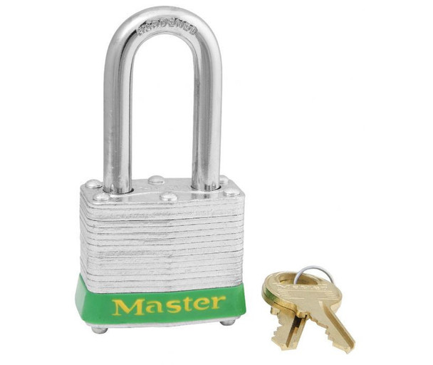 Padlock Laminated Green 1 1/2" Shackle