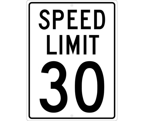 Speed Limit 30 24X18 .080 Hip Ref Alum