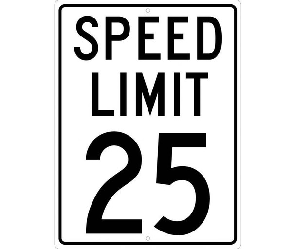 Speed Limit 25 24X18 .080 Hip Ref Alum