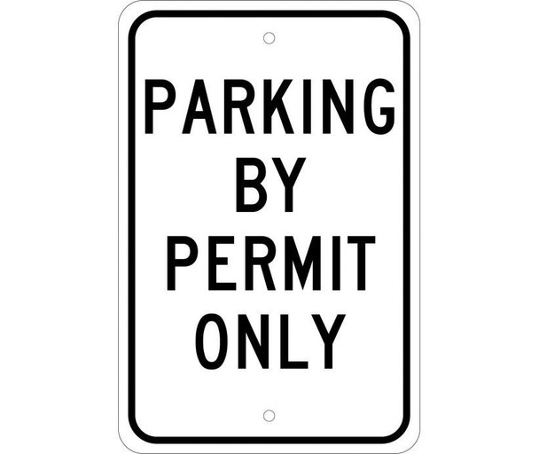 Parking By Permit Only 18X12 .080 Egp Ref Alum