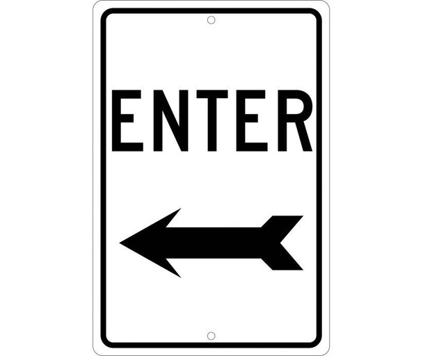 Enter (Left Arrow) 18X12 .080 Hip Ref Alum