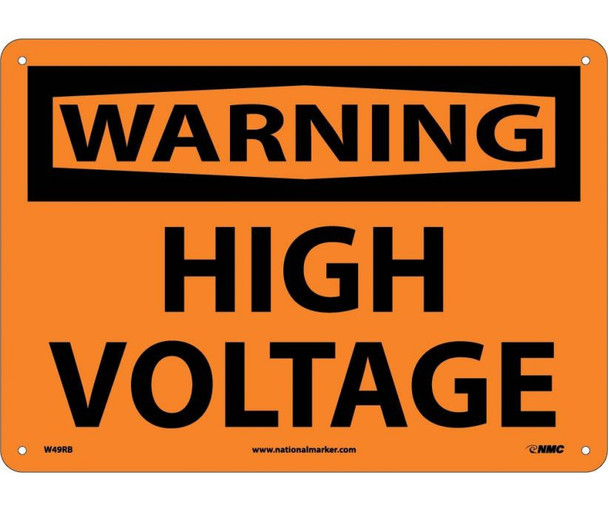 Warning High Voltage 10X14 Rigid Plastic