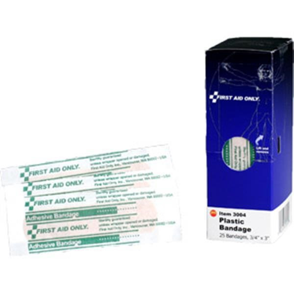 Plastic Bandages, 3/4" x 3" (25/Box) - FAE3004
