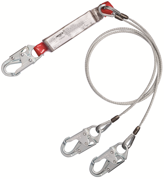 3M Protecta 100% Tie-Off Cable Shock-Absorbing Lanyard - 6 ft - 1340451