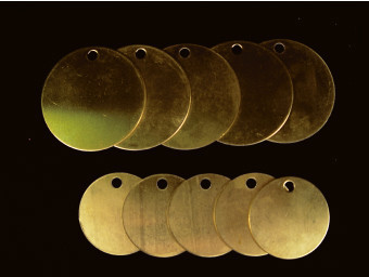 VALVE TAGS, BLANK SQUARE, 1.5", .035 BRASS
