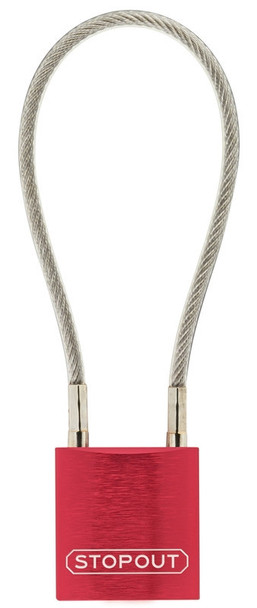 Stopout® Cable Padlocks Shackle Clearance: 8" Orange Keyed Alike, Keyed Alike, 1/Each - KDL308OR