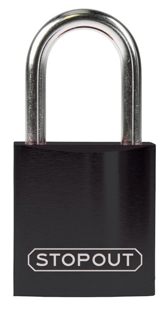 STOPOUT® Compact Anodized Aluminum Padlocks 1 1/4" Purple Keyed Alike Shackle Clearance Ht.: 1" 1/Each - KDL412PR