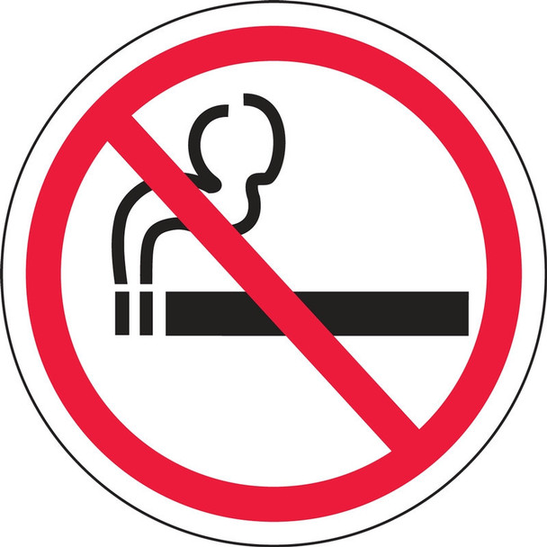 Double-Sided Door Stickers: No Smoking 6" diameter 10/Pack - LADM206P