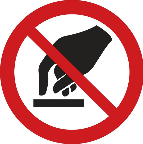 ISO Prohibition Safety Label: Do Not Touch (2011) 4" Adhesive Dura-Vinyl 5/Pack - LSGP6434