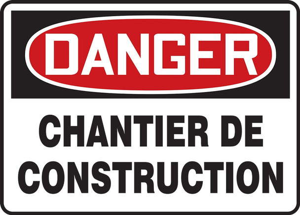 OSHA Danger Safety Sign: Construction Area 10" x 14" Adhesive Vinyl / - MCRT135VS