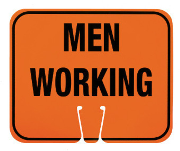 SAFETY CONE SIGNS, MEN WORKING, 10.375 X 12.625