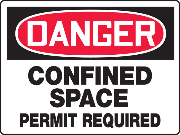 BIGSigns OSHA Danger Safety Sign: Confined Space - Permit Required 7" x 10" Aluminum 1/Each - MCSP084VA