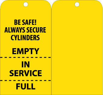 TAGS, EMPTY/IN SERVICE/FULL (PERFERATED), 6X3 1/4, CARDSTOCK, 100/PK