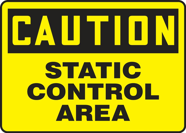 OSHA Caution Safety Signs: Static Control Area 7" x 10" Aluma-Lite 1/Each - MELC660XL