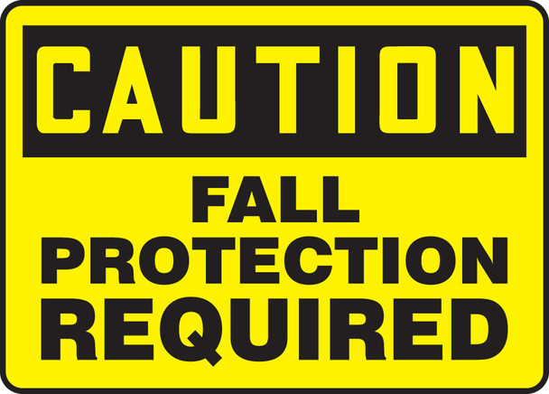 OSHA Caution Safety Sign: Fall Protection Required 14" x 20" Accu-Shield 1/Each - MFPR613XP