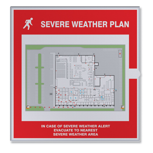 Safety Sign: Severe Weather Map Holder 8 1/2" x 11" Lumi-Glow 1/Each - DTA306