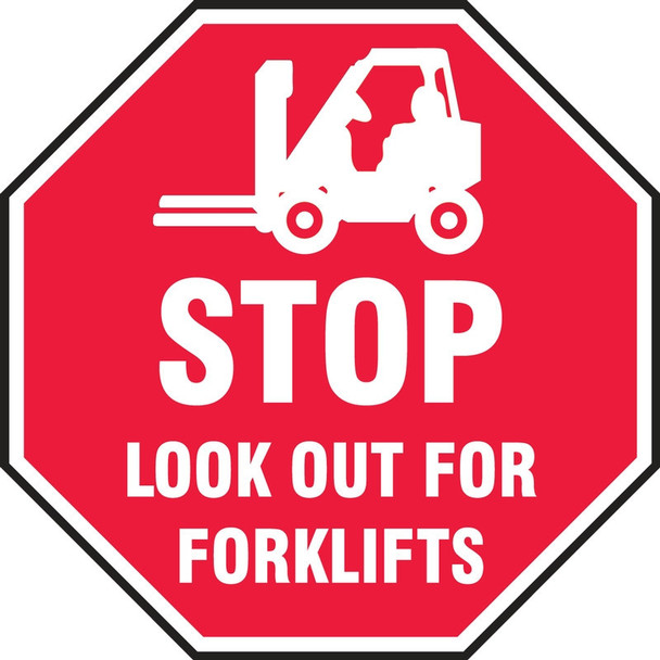 Slip-Gard Floor Sign: Stop - Look Out For Forklifts Slip-Gard 1/Each - MFS320