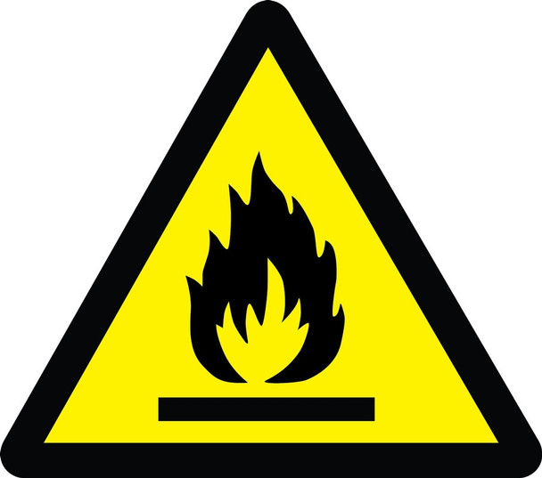 ISO Warning Safety Sign: Fire Hazard (2011) 12" Adhesive Vinyl / - MISO419VS