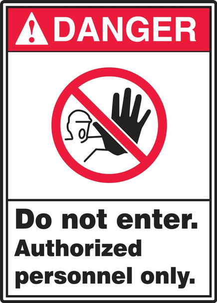 ANSI Danger Safety Signs: Do Not Enter - Authorized Personnel Only 14" x 10" Aluminum 1/Each - MRDM110VA