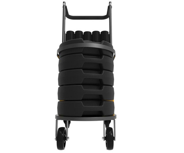 Mobile Banner Stake Stanchion Cart: Yellow Belt Belt Yellow Belt CAUTION - CUIDADO Post Black 1/Kit - PRB901BK