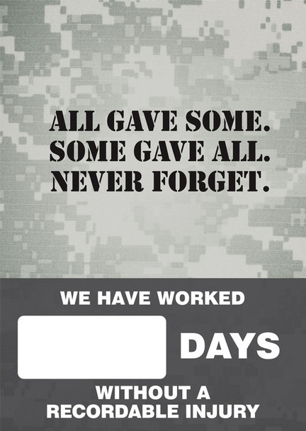 Digi-Day® 3 Magnetic Faces: All Gave Some - Some Gave All - Never Forget Magnetic Face Only 28" x 20" 1/Each - SCC721