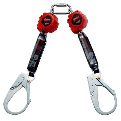 3M Protecta Rebel Twin-Leg Self Retracting Lifeline - Web 3100414, Red, 6 ft. (1.8 m)