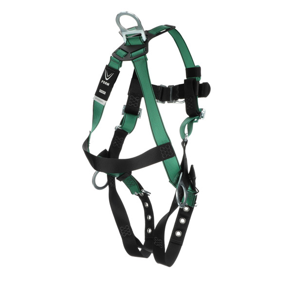 MSA V-FORM Harness w/Back, Front & Side D-Rings - Tongue Buckle Leg Straps - Super Extra Large - 10197209