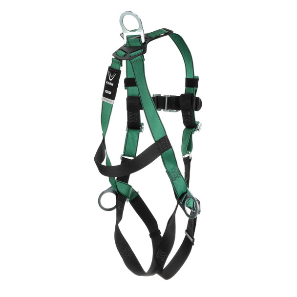MSA V-FORM Harness w/Back, Front & Side D-Rings - Qwik-Fit Leg Straps - Super Extra Large - 10197438