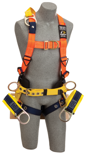 3M DBI-SALA Delta Oil and Gas Climbing/Positioning/Suspension Safety Harness with Board Seat - Hi-Vis Orange - Small - 1108126