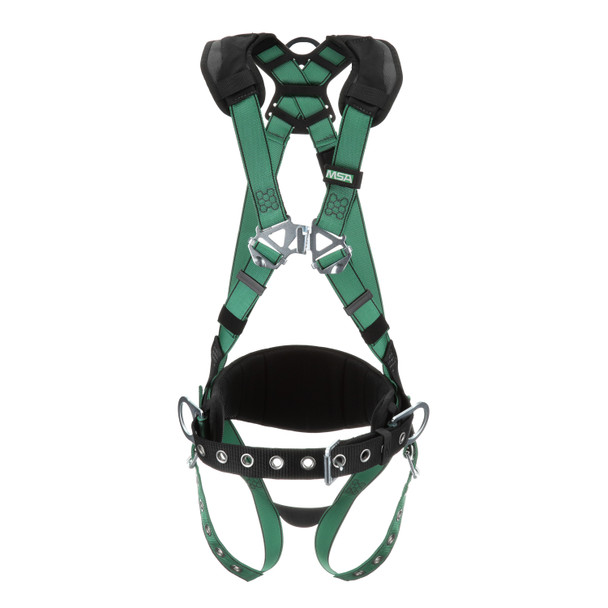 MSA V-FORM Construction Harness w/Back & Side D-Rings - Tongue Buckle Leg Straps - Shoulder Padding - Super Extra Large - 10197366