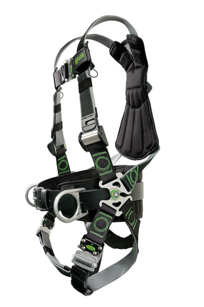Miller Revolution DualTech Harness with Side D-Rings Quick-Connect Leg Strap & Belt - 3X - RDT-QC-BDP/3XLBK