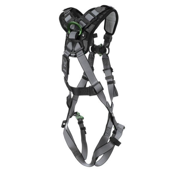 MSA V-FIT Harness w/Back & Front D-Rings - Quick-Connect Leg Straps - Shoulder Padding - Extra Small - 10194673