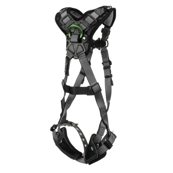 MSA V-FIT Harness w/Back & Front D-Rings - Tongue Buckle Leg Straps - Shoulder Padding - Super Extra Large - 10194895