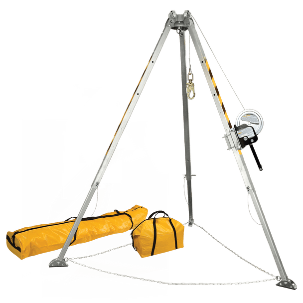 FallTech 8' Confined Space Tripod System with 60' Galvanized Steel Personnel Winch - 7507