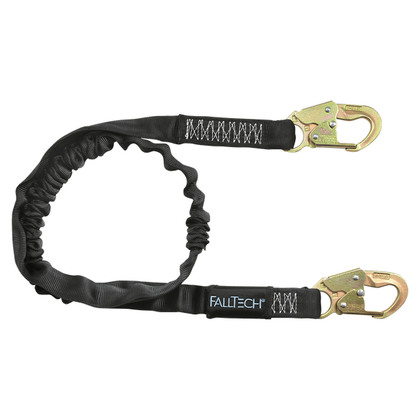 FallTech 6' Heavyweight Energy Absorbing Lanyard Single-leg with Steel Snap Hooks - 8246