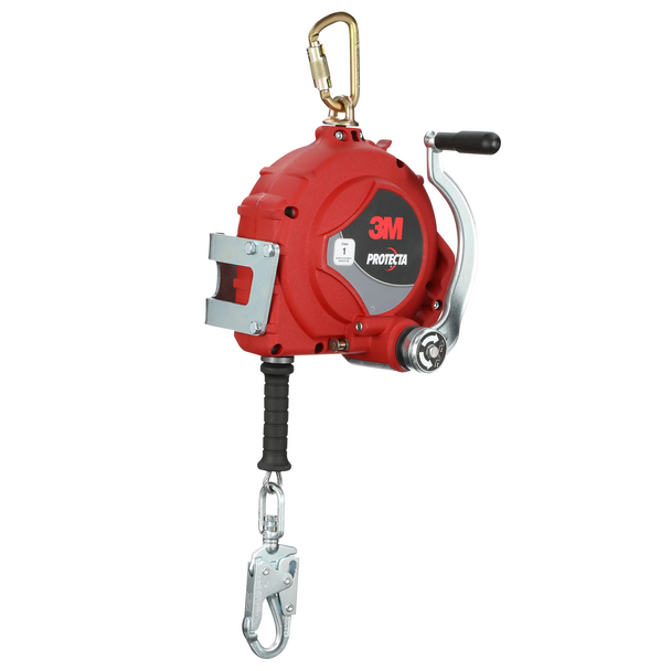 3M Protecta 3-Way Retrieval Self-Retracting Lifeline with Bracket - Stainless Steel Cable - Steel Snap Hook - 50ft - ANSI - 3590053