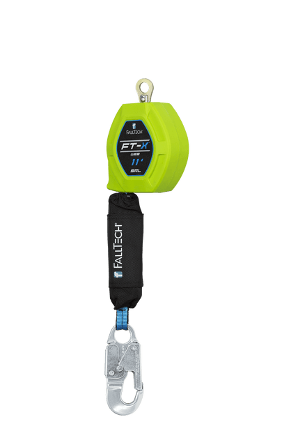 FallTech 11' Single Leg Web FT-X Class 1 SRL-P - Aluminum Snap Hook - 84711SA4