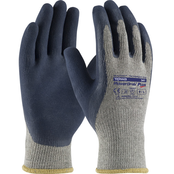 PowerGrab Plus Seamless Knit Cotton/Polyester Glove w/Latex MicroFinish Grip on Palm & Fingers - Gray - 1/DZ - 39-C1600