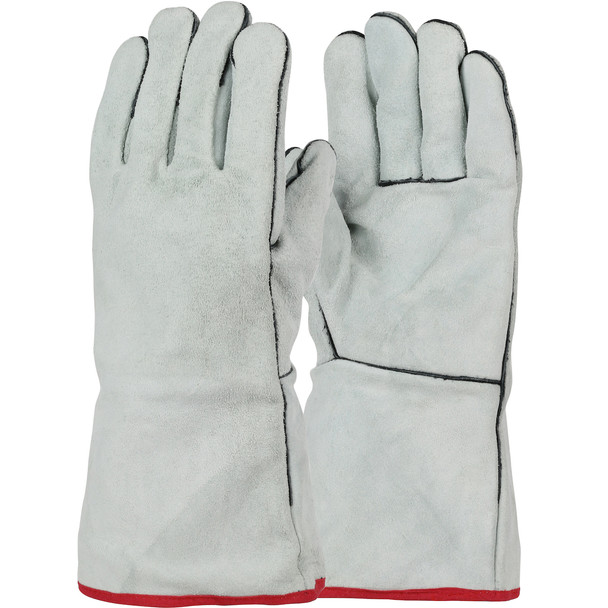 Ironcat Economy Grade Split Cowhide Leather Welder's Glove w/Cotton Lining - Left H& Only - Gray - 24/EA - 330-WC930LHO